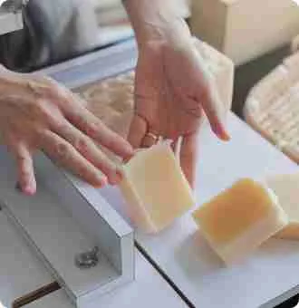 goat milk soap being made