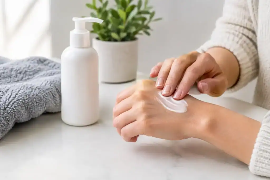 A Working Hands Lotion Routine Example for Dry Skin